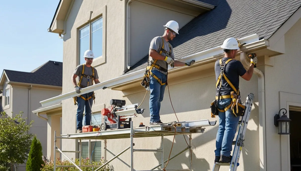 Brooklyn, NY seamless gutter installation for siding homes by FX Remodeling & Exteriors